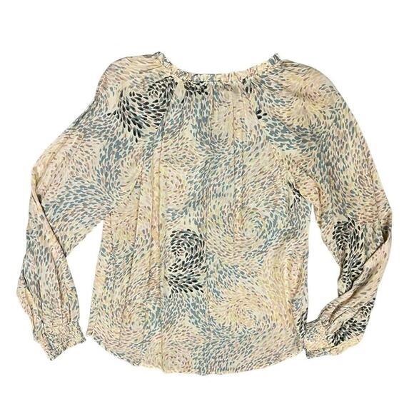 Tasseled Drawstring Bishop SleeveTop Blouse Teardrop Large Lightweight V Neck - Picture 3 of 12